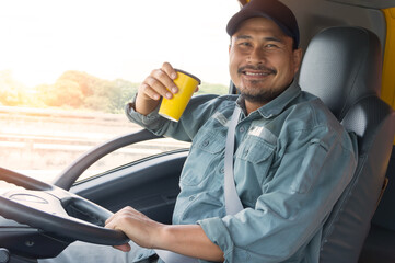  truck driver man smiling Cheerful
