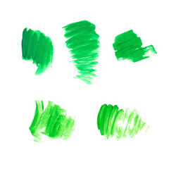 set of green paint strokes