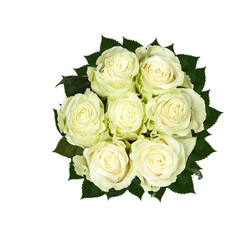 bouquet of white roses isolated with clipping​ path​