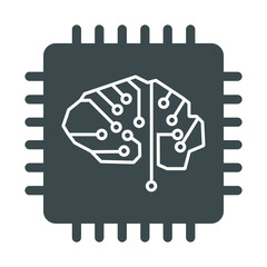 The brain in a microchip chip. Eps-10 on a white background.