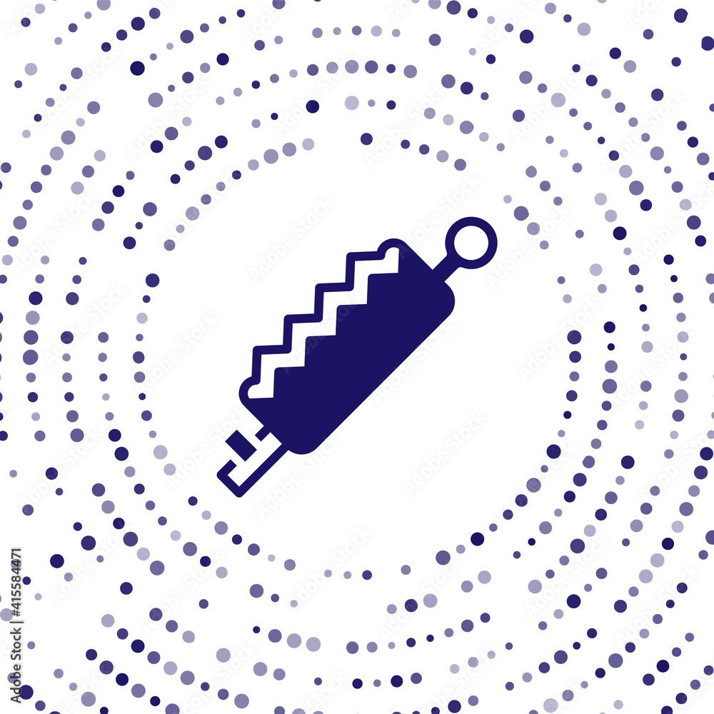 Poster blue trap hunting icon isolated on white background. abstract circle random dots. vector.