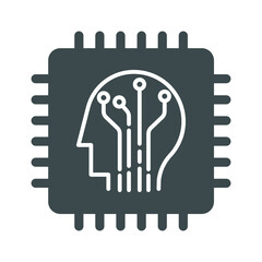 The brain in a microchip chip. Eps-10 on a white background.