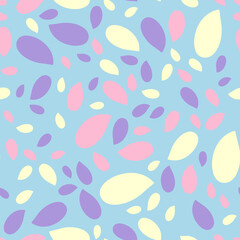 Seamless pattern with hand drawn organic shapes. Beautiful texture for textile, paper print, scrapbooking or wallpaper. Vector illustration. Cute colorful abstract background.