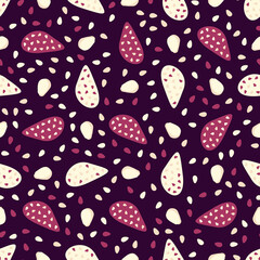 Fototapeta premium Seamless pattern with hand drawn organic shapes. Beautiful texture for textile, paper print, scrapbooking or wallpaper. Vector illustration. Cute colorful abstract background.