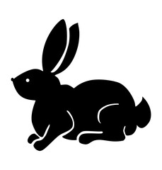 silhouette of a rabbit curled up. Vector image is ideal for embossing, laser cutting, plotter.