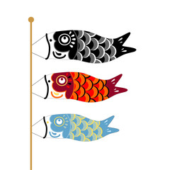 Carp streamers on child's day