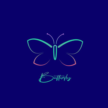 butterfly gradient logo lines are suitable for any business