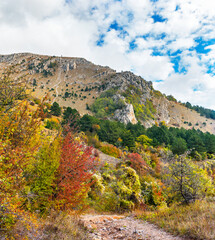 Fototapeta na wymiar mountains and forests of crimea on an autumn day
