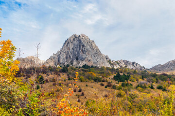 mountains and forests of crimea on an autumn day
