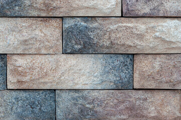 texture decorative brick wall close-up in daylight