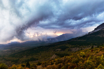 Obraz premium sunset over the hills in crimea on an autumn evening