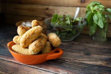 
Delicious plate of freshly made and ready-to-eat croquettes