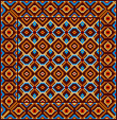 Vector abstract decorative pixel art illustration.