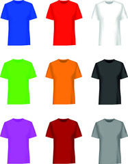 colored t-shirts in great details