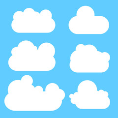 set of clouds white vector