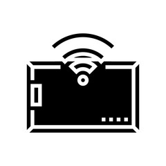 card with rfid technology wireless access glyph icon vector. card with rfid technology wireless access sign. isolated contour symbol black illustration