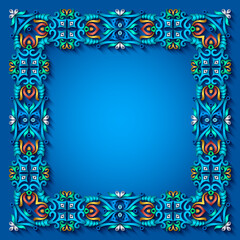 Abstract vector ornamental nature color vintage frame.