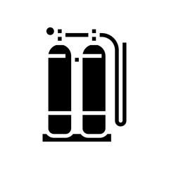 gas cylinders for welding glyph icon vector. gas cylinders for welding sign. isolated contour symbol black illustration