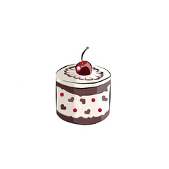 Color clip art of cream cake.
