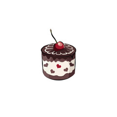 Color clip art of chocolate cake.