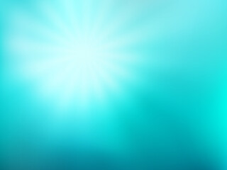 Abstract teal gradien background. Blurred bright turquoise water backdrop with sun rays. Vector illustration for your graphic design, banner, summer or aqua poster, website