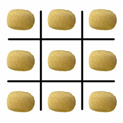 Tic tac toe board with set of chips