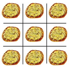 Tic tac toe board with pizza set