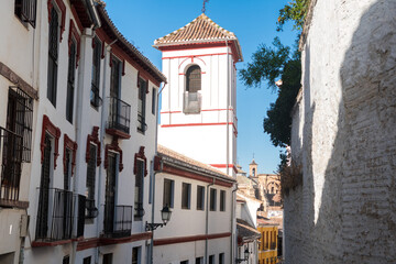 beautiful streets of albaicin district in granada, Spain