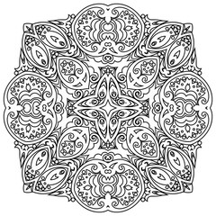 Vector abstract floral ethnic ornamental illustration