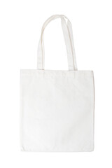 Canvas bag on isolated white background.Cloth bags instead of plastic bags in shopping for the environment.Object clipping path