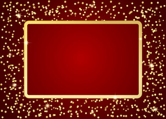 gold frame on red