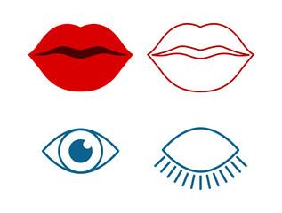 red lips and eye