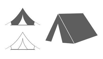 tent camp 3d icon