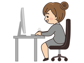 パソコンを操作するビジネスウーマン