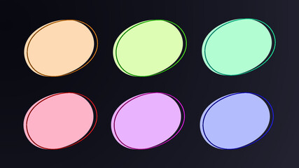 set of pastel color buttons