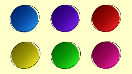 set of circle buttons