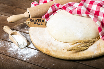 Gluten free bread ,grain on the wooden table
