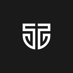 Modern creative elegant, unique artistic black and white color. letter SS logo icon vector