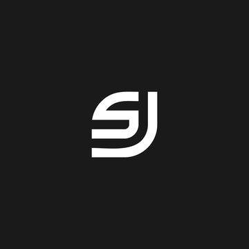 Modern creative elegant, unique artistic black and white color. letter SJ logo icon vector