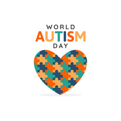 World autism day illustration on white background