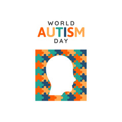 World autism day illustration on white background