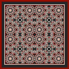 Creative trendy color abstract geometric seamless pattern in white black red  gray,can be used for printing onto fabric, interior, design, textile, carpet, tiles.