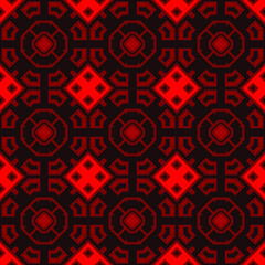 Creative trendy color abstract geometric seamless pattern in black brown red, can be used for printing onto fabric, interior, design, textile, carpet, tiles.