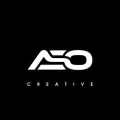 ASO Letter Initial Logo Design Template Vector Illustration - obrazy, fototapety, plakaty