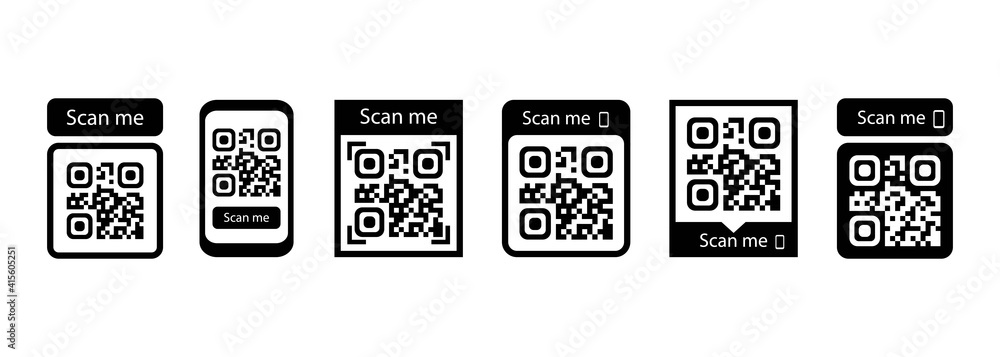 Poster scan me icon set. qr code for payment. vector eps 10. isolated on white background