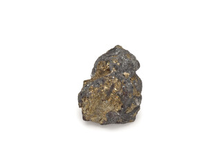 Natural Pyrite on a white background, close-up