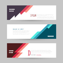 Vector horizontal banner template, abstract design