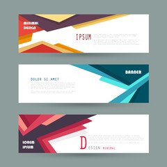 Vector horizontal banner template, abstract design