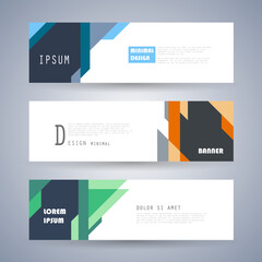 Vector horizontal banner template, abstract design