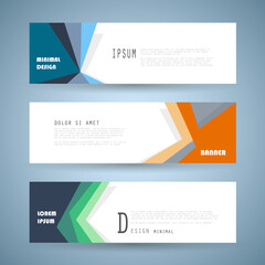 Vector horizontal banner template, abstract design
